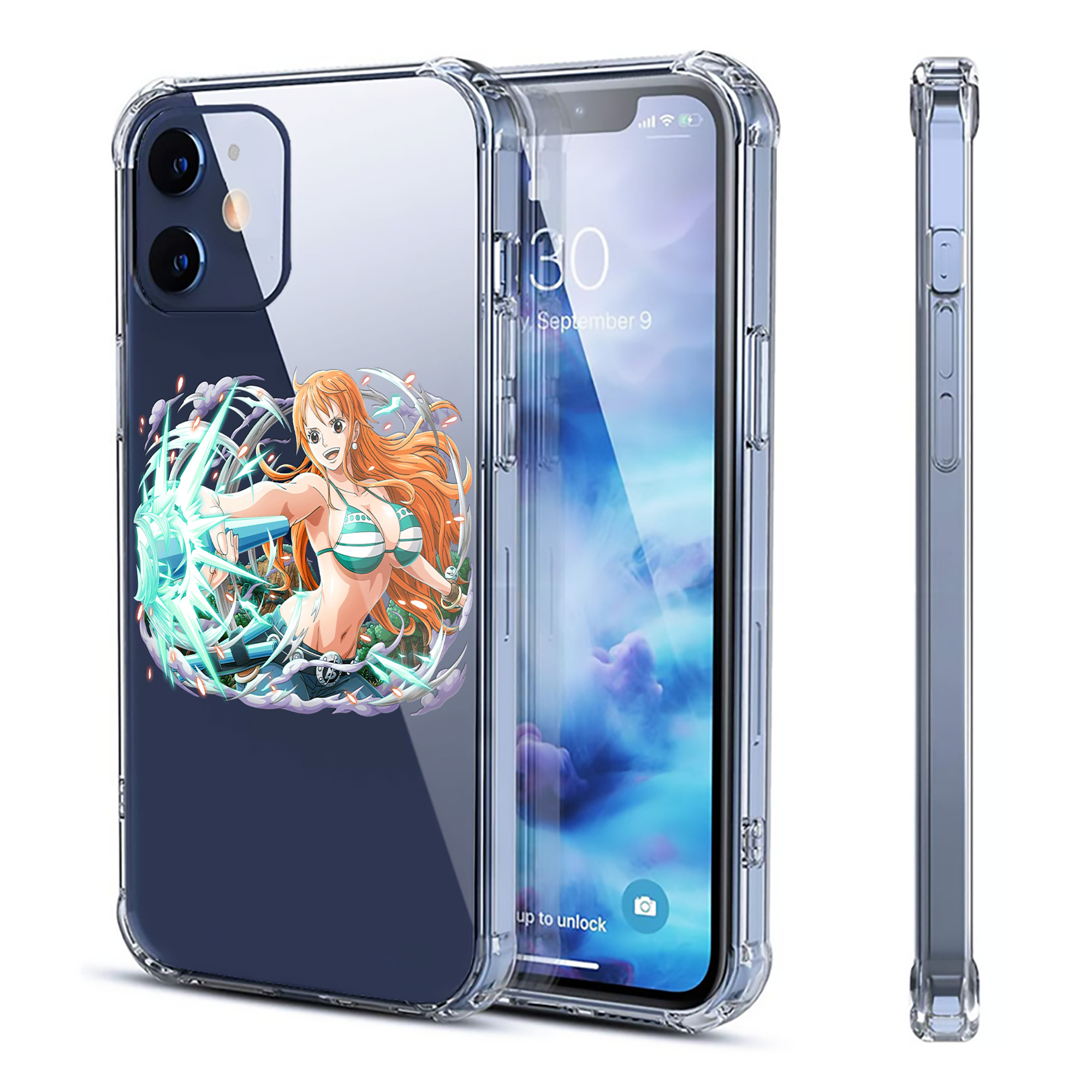 （画像用） ワンピース ナミ ONE PIECE Nami 【iPhone 12シリーズ対応】透明スマホケース（クリアソフトケース）